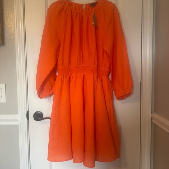 J. Crew Dresses & Skirts - NWT J. Crew 100% Linen Orange Women’s Palermo Large Tall Dress
